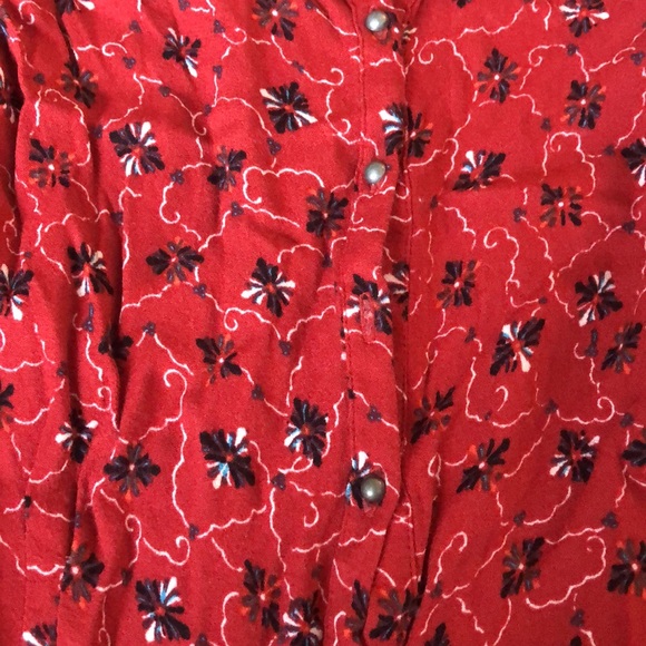 Free People Debby Dot Red Floral Button Up Romper XS - Picture 2 of 3